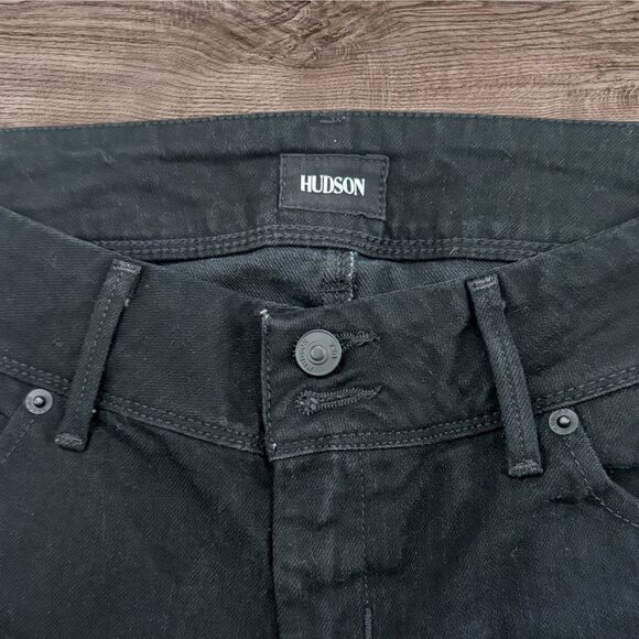 Hudson Collin Flap Jeans Black Skinny Jeans Sleek Design - Picture 3 of 9